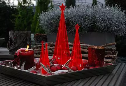 Elliot Lichtzauber - Sonnenfänger 1020423  3D-Design-Tannenbaum klein 12 cm stehend rot