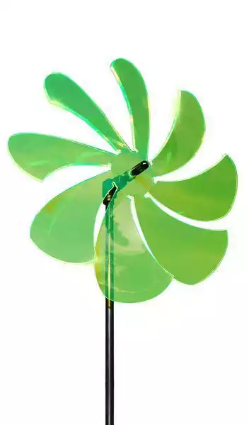 11111Elliot Lichtzauber - Sonnenfänger 1023001  Windrad/stehendes Windspiel 25 cm inkl. 100 cm Stab grün