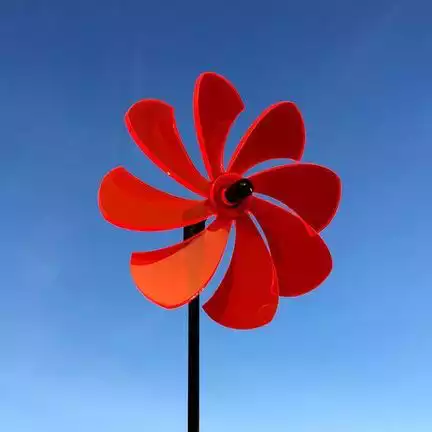 Elliot Lichtzauber - Sonnenfänger Windrad/stehendes Windspiel 12 cm inkl. 100 cm Stab rot