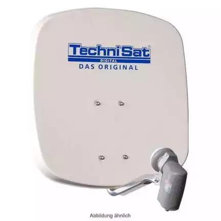 4 Teilnehmer Sat-Anlage - TechniSat DigiDish 45B +Ultra QUAD LNB   mit +Ultra Quad-LNB 4 Anschlüsse beige 4K / 3D / HDTV ready inkl. Masthalterung
