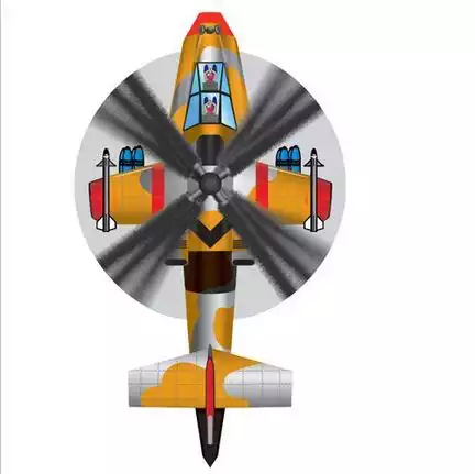 11111X-Kites Mini Micro Kites ApacheCopter - Einleiner-Drachen/Kinderdrachen (1-Leiner) rtf (flugfertig) 11 cm x 12 cm