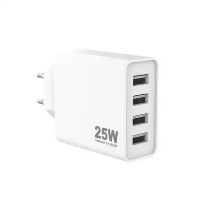 sinox Pro SXP 6025  USB-A Schnellladegerät   25 Watt 4 USB-A Anschlüsse weiß