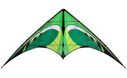 11111Prism Quantum Citrus Zweileiner-Lenkdrachen/Stabdrachen (2-Leiner) rtf (flugfertig) 213 cm x 89 cm Cfk-Gestänge grün/gelb