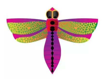 11111X-Kites Mini Micro Kites Libelle - Einleiner-Drachen/Kinderdrachen (1-Leiner) rtf (flugfertig) 10 cm x 13 cm bunt
