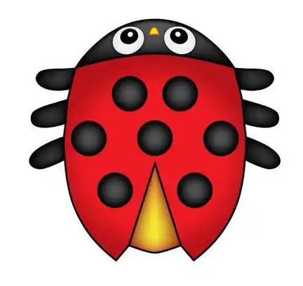 11111X-Kites Mini Micro Kites Marienkäfer - Einleiner-Drachen/Kinderdrachen (1-Leiner) rtf (flugfertig) 10 cm x 13 cm rot/schwarz