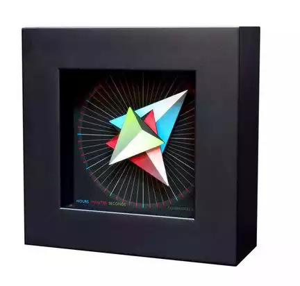 11111CleverClocks - moderne dekorative Design-Tischuhr/Wanduhr Triangle Größe M (24 cm x 24 cm)