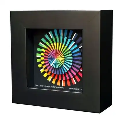 CleverClocks - moderne dekorative Design-Tischuhr/Wanduhr Spectrum Größe S (14 cm x 14 cm)