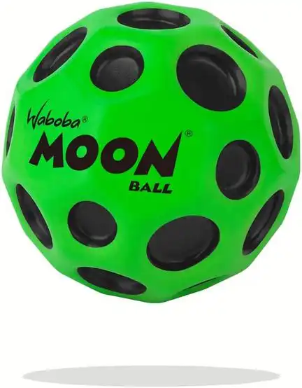 11111Waboba 3250600  Moon Ball – am Höchsten Springender Gummiball – Patentiertes Original-Design – Ballkrater Erzeugen beim Aufprall EIN knallendes Geräusch – Leicht Greifbar – Flummies für Kinder - 63mm grün