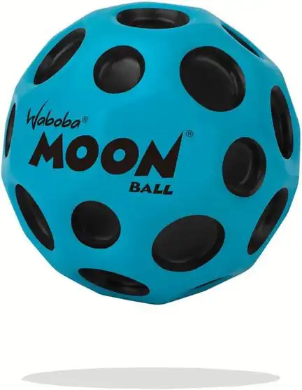 11111Waboba 3250600  Moon Ball – am Höchsten Springender Gummiball – Patentiertes Original-Design – Ballkrater Erzeugen beim Aufprall EIN knallendes Geräusch – Leicht Greifbar – Flummies für Kinder - 63mm blau