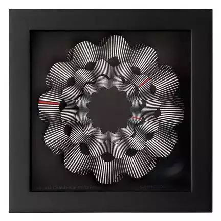 11111CleverClocks - moderne dekorative Design-Tischuhr/Wanduhr White Ribbon Größe S (14 cm x 14 cm)