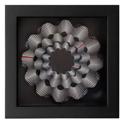 11111CleverClocks - moderne dekorative Design-Tischuhr/Wanduhr White Ribbon Größe S (14 cm x 14 cm)