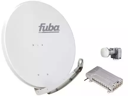 16 Teilnehmer Sat-Anlage - Fuba Profi85 HD16G   Schüsselgröße: 85 cm 16 Anschlüsse hellgrau 4K / 3D / HDTV ready