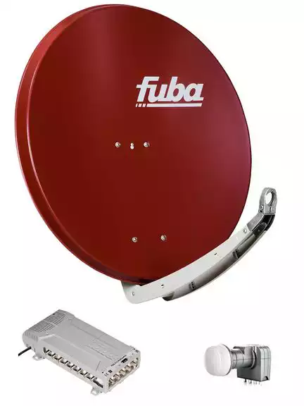 16 Teilnehmer Sat-Anlage - Fuba Profi85 HD16R   Schüsselgröße: 85 cm 16 Anschlüsse ziegelrot 4K / 3D / HDTV ready