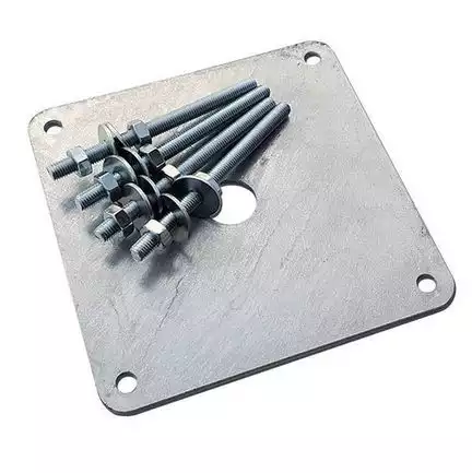 Geländer Befestigungsset / Gegenplatte XmediaSat xm-line BS200   Stahlplatte 200 x 200 mm - inkl. Schraubensatz feuerverzinkt rostfrei