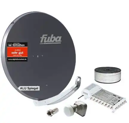 8 Teilnehmer Sat-Anlage - Fuba DAA 85508A   Schüsselgröße: 85 cm 8 Anschlüsse anthrazit 4K / 3D / HDTV ready