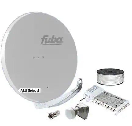 8 Teilnehmer Sat-Anlage - Fuba SProfi85 HS08G   Schüsselgröße: 85 cm 8 Anschlüsse hellgrau 4K / 3D / HDTV ready
