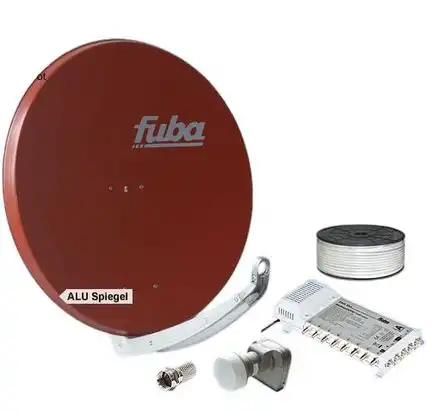 8 Teilnehmer Sat-Anlage - Fuba SProfi85 HS08R   Schüsselgröße: 85 cm 8 Anschlüsse ziegelrot 4K / 3D / HDTV ready