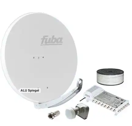 8 Teilnehmer Sat-Anlage - Fuba SProfi85 HS08W   Schüsselgröße: 85 cm 8 Anschlüsse weiß 4K / 3D / HDTV ready