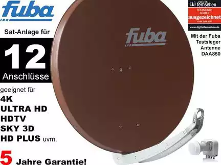 12 Teilnehmer Sat-Anlage - Fuba Profi85 HD12B   Schüsselgröße: 85 cm 12 Anschlüsse braun 4K / 3D / HDTV ready