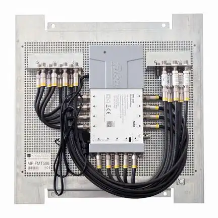 Multischalterpanel 5/8 - XmediaSat MP-FMT508 für 8 Teilnehmer   vormontiert mit Potentialausgleich und Überspannungsschutz