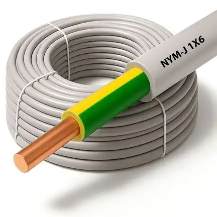 1x6mm² Potentialausgleich Erdungskabel - XmediaSat   NYM-J 1 x 6 mm² grau