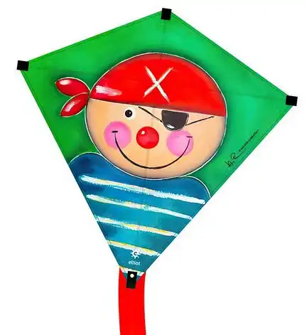 Elliot Pico Pirat by Heidi Perc Elliot Künstlerdrachen - Einleiner-Drachen/Kinderdrachen 75 cm x 75 cm bunt