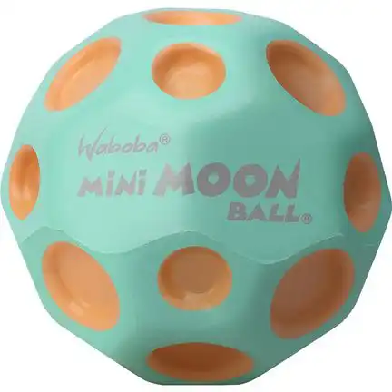 Waboba 3250608  Moon BALL MINI – am Höchsten Springender Gummiball – Patentiertes Original-Design – Ballkrater Erzeugen beim Aufprall EIN knallendes Geräusch – Leicht Greifbar – Flummies für Kinder - 55mm MINI mint-orange
