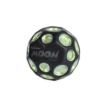 11111Waboba 3250613  Moon Ball DARK SIDE OF THE MOON – am Höchsten Springender Gummiball – Patentiertes Original-Design – Ballkrater Erzeugen beim Aufprall EIN knallendes Geräusch – Leicht Greifbar – Flummies für Kinder - 65mm DARK SIDE OF THE MOON schwarz-grün