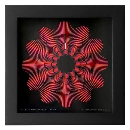 11111CleverClocks - moderne dekorative Design-Tischuhr/Wanduhr Red Ribbon Größe S (14 cm x 14 cm)