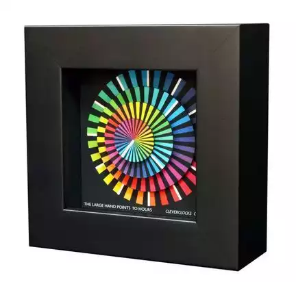 CleverClocks - moderne dekorative Design-Tischuhr/Wanduhr Spectrum Größe S (14 cm x 14 cm)